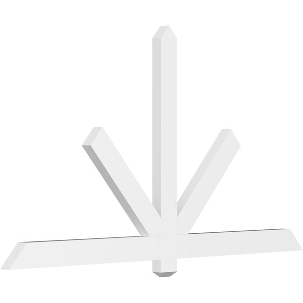 Ekena Millwork Kennewick Architectural Grade PVC Gable Bracket, 72"W x 39"H x 2"D x 4"F, 13/12 Pitch GBP072X39X0204KEN00 - main